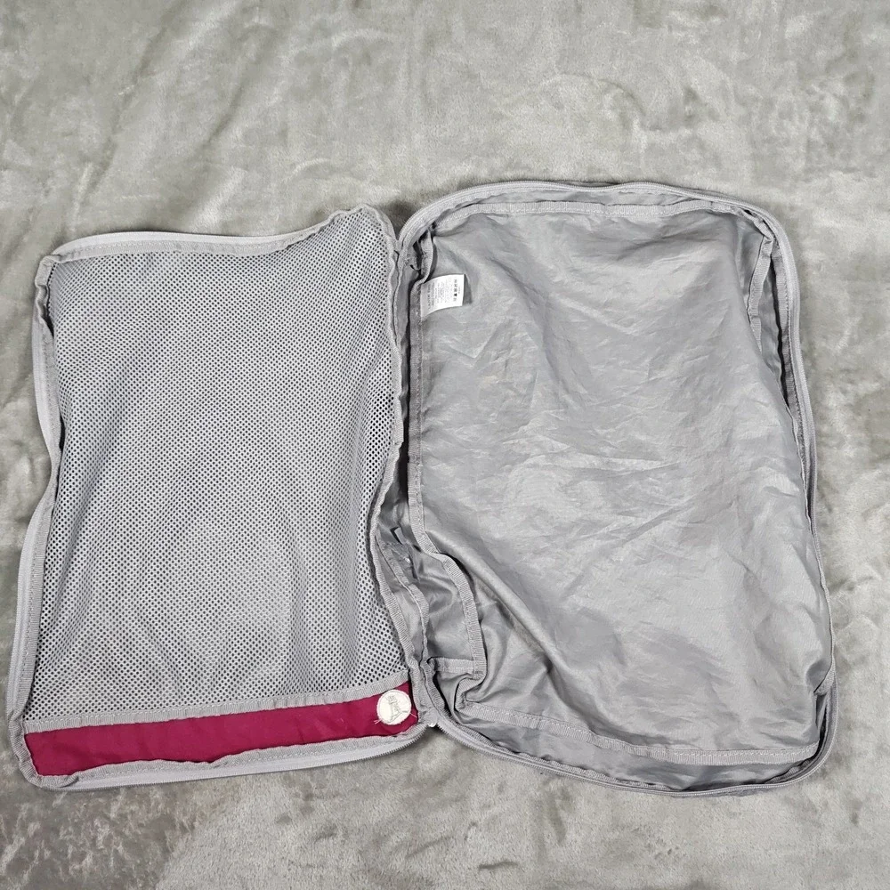 Lands End Packing Cubes Lot Of 2 Gray Pink Travel Organizers Compression Luggage